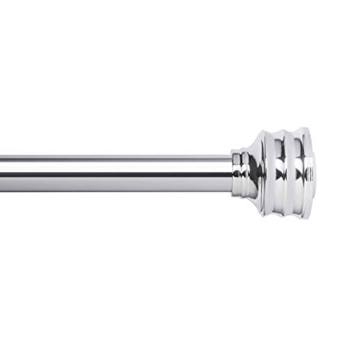AMG and Enchante Accessories, Classic Rippled Base Shower Curtain or Window Drapery Tension Rod 42 to 72-Inch, Polished Chrome - Thumbnail 5