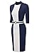 Miusol Women's Formal Half High Collar Optical Illusion Business Slim Pencil Dress