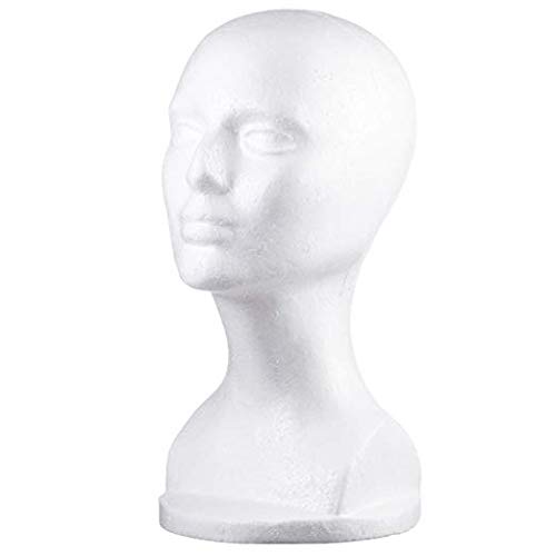 Dini Wigs Female Styrofoam Display Mannequin Long Neck Head 9 13 15 19 Inch For Wigs Hair Pieces Hats glasses and Accessories (13 Inch)
