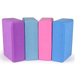 Yoga Blocks 9”x6”x3”, 4 Pack High Density Yoga Brick Foam Blocks to Improve Strength, Flexibility and Balance, Light Weight and Non-Slip Surface for Yoga, Pilates and Meditation