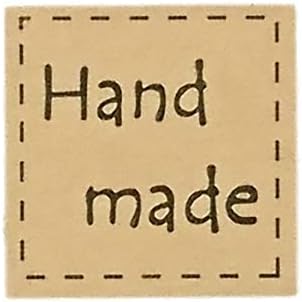 Amazon ハンドメイドシール Handmade ギフト ラッピング シール 1000枚 枚 1シート 50シート クラフト地に茶 正方形 荷札シール 文房具 オフィス用品