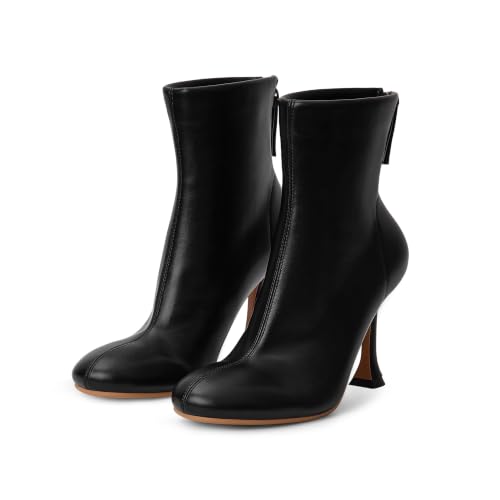 MAIJED Ankle Boots for Women Round Toe High Heel Dress Zipper Boots Black Size US7 at Amazon