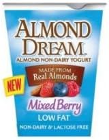 Almond Dream Non Dairy Low Fat Mixed Berry Yogurt, 6 Ounce -- 12 per case.