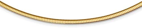 Sterling Silver and Flash Gold Tone Plated Reversible 3 MM Cubetto Omega Chain Necklace, 18"