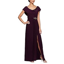 Alex Evenings Women's Long Cowl Neck A-Line