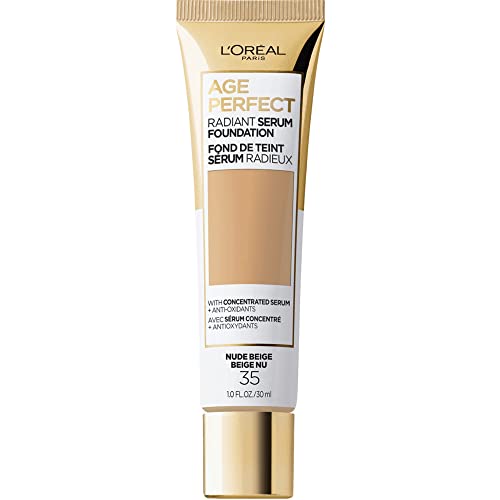 L'Oreal Paris Age Perfect Radiant Serum Foundation with SPF 50, Nude Beige, 1 O…