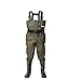 Kids Chest Waders for Toddler Children Waterproof Youth Fishing Waders for Boys Girls Neoprene Hunting Waders with Insulated Boots(Green,10-11T)