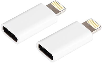 AODSC iOS Adapter, USB C (Female) to iOS (Male) Adapter, Support Charging and Data Transmission,Compatible with Phone Xs max Phone 8 8 Plus 7 7 Plus 6s 6s Plus 6 6 Plus ใ2 Packใ(White)