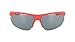 Nike EV0916-600 Tailwind Swift Frame Grey with Silver Flash Lens Sunglasses, Matte Bright Crimson/White