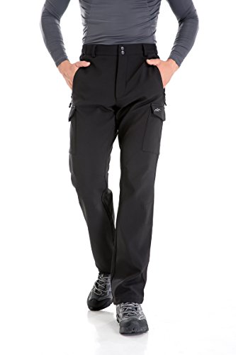 Trailside Supply Co. Men's Insulated Hiking Pants Water Resistant Pants Windproof Softshell Dark Grey Small