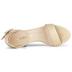 Allegra K Women's High Chunky Heel Buckle Ankle