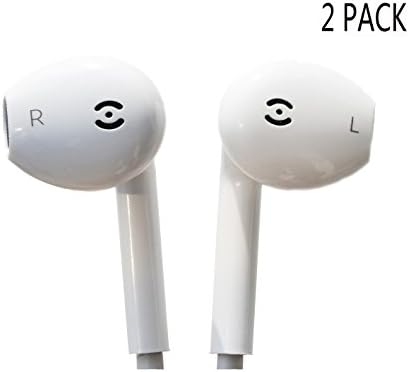 Earphones/Headphones/Earbuds/Headsets with Remote Control and Mic for iPhone 6/6s/6 Plus/6s Plus/ 5/5c/5s, iPad/iPod (2 PACK WHITE)