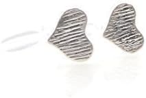 Tiny Heart Invisible Clip On Stud Earrings, 6mm Silver-Tone