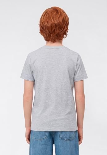Boy Crewneck T-Shirt with Graphic Logo Camisa, Gris (Em021), XS para Niños