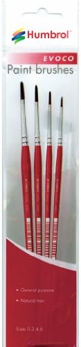 Humbrol AG4150 Evoco Paint Brushes Sizes 0,2,4,6