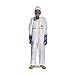 DuPont Tyvek 800 CE-Certified Cat-III Type-3/4/5/6 Chemical Protective Coverall Suit with Sealed Bag, White, Small, 1-Pack