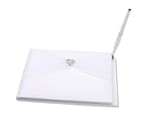 Darice VL414GB, Guest Book with Pen Rhinestone Heart Sheer, White (Kitchen)