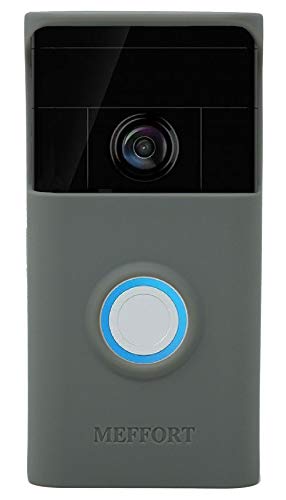 Silicone Skin Case Cover Compatible for Ring Video Doorbell (1st Generation) - Disguise Your Door Bell with Sun Glare, UV & Weather Protection - Dark Gray