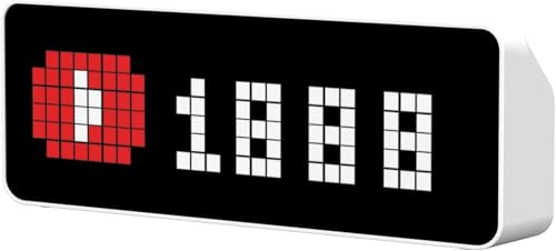 ULANZI TC001 Smart Pixel Clock, Gaming Setup Digital Alarm Clock with Weather - Awtrix Simulator - WiFi Connect, Social Media Counter, Retro Pixel Art Clock for Gaming Room,Bedside, Office Decor