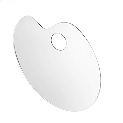 Clear Acrylic Paint Palette 11.8 x 7.9 inches Artist Non-Stick Oil Paint Palette Mixing Transparent Oval Shaped Easy Clean Art Paint Pallet - Thumbnail 7