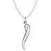 Ritastephens Sterling Silver Large Italian Horn Curb Chain Necklace 22