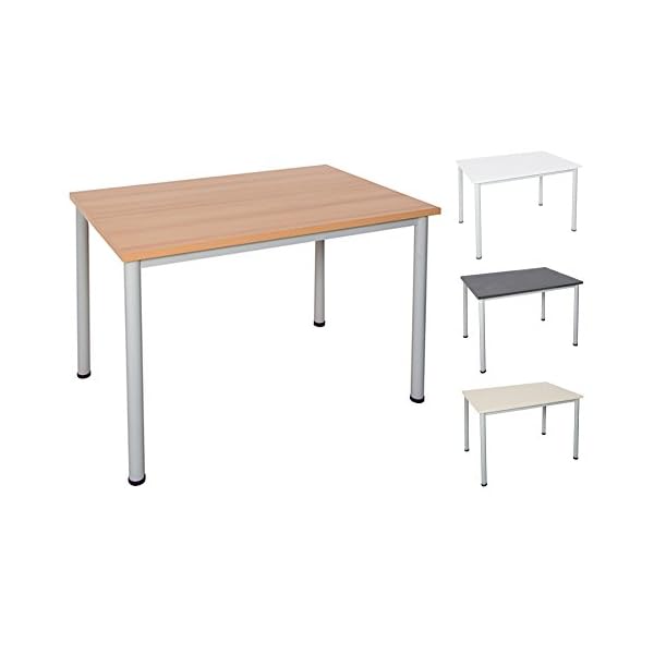 Schreibtisch Verschiedene GrÃ¶Ãen und Farben, Konferenztisch graues Metallgestell, Stabiler Besprechungstisch Arbeitstisch, BÃ¼rotisch hauseigene Fertigung (B: 120 cm x T: 80 cm, Buche) – Bild 3