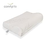 Hypoallergenic Bamboo Memory Foam Contour Pillow - Antimicrobial Dust Mite Resistant A Firm Flexible Therapeutic Posturepedic Pillow for Sound Sleep and Reduced Neck and Shoulder Pain (22 x 14 in)