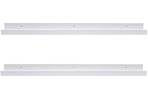 AZSKY Floating Picture Shelves Denver Modern Wall Mount – Long Narrow Picture Ledge - 36 Inch Set of 2 Mounting Hardware Included Pine