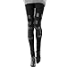 Urparcel Women Black Punk Knee Rivet Stud Spike PU Leather Inset Legging FFT115