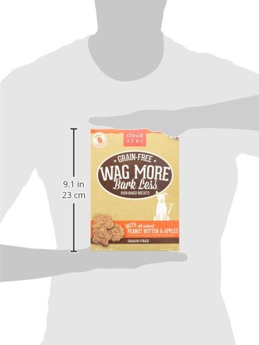 Cloud Star Wag More Bark Less Grain Free Oven Baked Treats with Peanut Butter & Apples -14 oz.