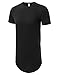 JD Apparel Mens Hipster Tshirts With Side Zipper X Large Black