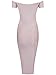 Alice & Elmer Women's Rayon Off Shoulder Knee Length Cocktail Bandage Strapless Midi Bodycon Party Dress