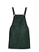 ROMWE Women's Straps A-line Corduroy Pinafore Bib Pocket Overall Dress Green L