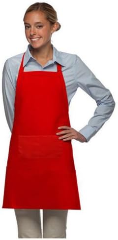 Kitchen Aprons Good Plain Pattern Washable Aprons Kitchen Apron with Pockets with Pocket for Kitchen Cooking (2, Red)