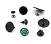 Finyosee 20 Pieces 316 Stainless Steel Blank Stud Earring Bezel Setting Post Cup Fit for 12mm, 20 Pieces Butterfly Earring Backs for Jewelry Making and DIY Findings(Black)