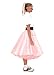 Hip Hop 50s Shop Adult 3 Piece Poodle Skirt Costume Set Light Pink XLarge