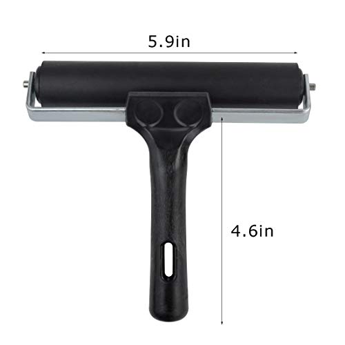 Poualss Tape Roller 5.9 inch, Rubber Roller for Printmaking Wallpapers Stamping Gluing Application