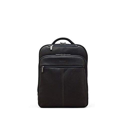 Kenneth Cole Reaction Back-stage Access Colombian Leather Slim Dual Compartment 16" Laptop Business Backpack, Black