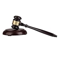 Yogaua Gavel and Sound Round Block Handcrafted Wood for Judge, Lawyer, Auction Gavels