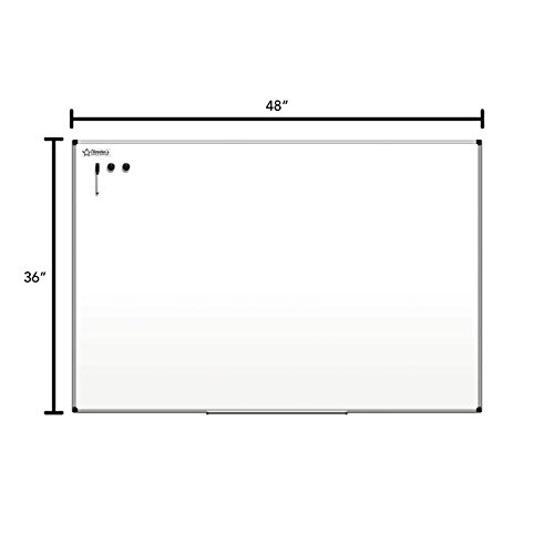 Thornton's Office Supplies Magnetic Dry Erase Whiteboard Presentation Board, Aluminum Frame, 36 inch x 48 inch
