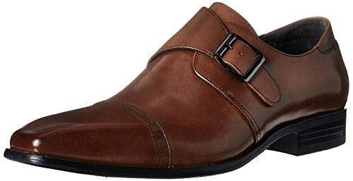 STACY ADAMS Men's Macmillian-Cap Toe Monk Strap Slip-On Loafer, Scotch, 8 M US