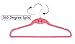 ESYLIFE 50 Pack Clothes Hanger Velvet Hangers with Cascading Hook Ultra Thin No Slip ,Dark Pink
