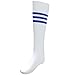 Unisex Athletic High Knee Stripes Sports Running Football Soccer Tube Socks Sock