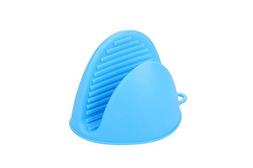 I-MART Silicone Oven Mitts, Pot Holder, Kitchen Cooking Finger Protector Pinch Grips, Heat Resistant Glove (Pack of 2 - Blue & Green)