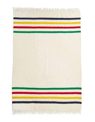 Hudsons Bay Fleece Throw Blanket Chunky Stripe Home Blankets