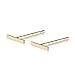 Galacci Line Stud Earrings - 14k Gold Bar Studs Plated Earring with Push Back - Small Unique Jewelry for Girls and Womens - 10mm Tiny Stick and Cute for Everyday