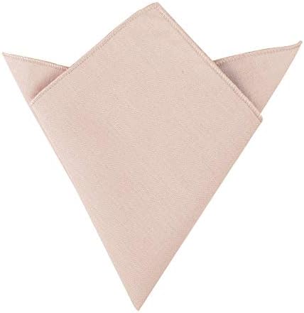 AUSCUFFLINKSBlush BEIGE Pink Ties Cotton Bow Ties Pocket Square Adults & Kids Linen Neckties | Wedding Ties for Groom