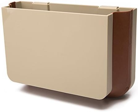 FireAngels Creative Living Automotive Folding Garbage Bin Car Litter Bag Trash Pouch Vehicular Trash Can for Car (Beige)