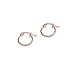 Rose Gold Hoop Earrings for Women, 12mm Thin Polished Round Hoops for Women in Rose Gold Flashed Silver