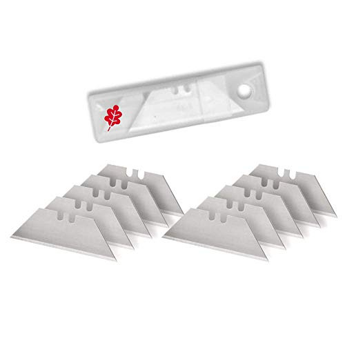 Red Oak Tools Heavy Duty Utility Knife Blades SK5 Steel 10-pack, in Convenient Storage Box